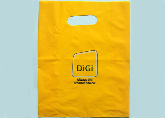 50mic कस्टम प्लास्टिक मर्चेंडाइज बैग, हैंडल के साथ प्लास्टिक शॉपिंग बैग